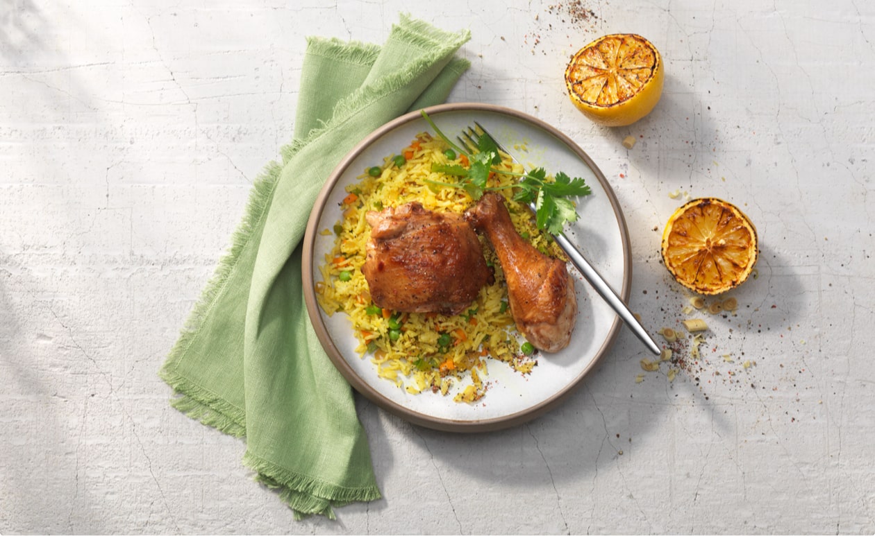 Featured image for “Lemongrass Chicken and Turmeric Fried Rice”