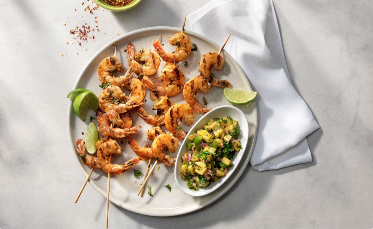 Featured image for “Grilled Shrimp Skewers and Mango Salsa”