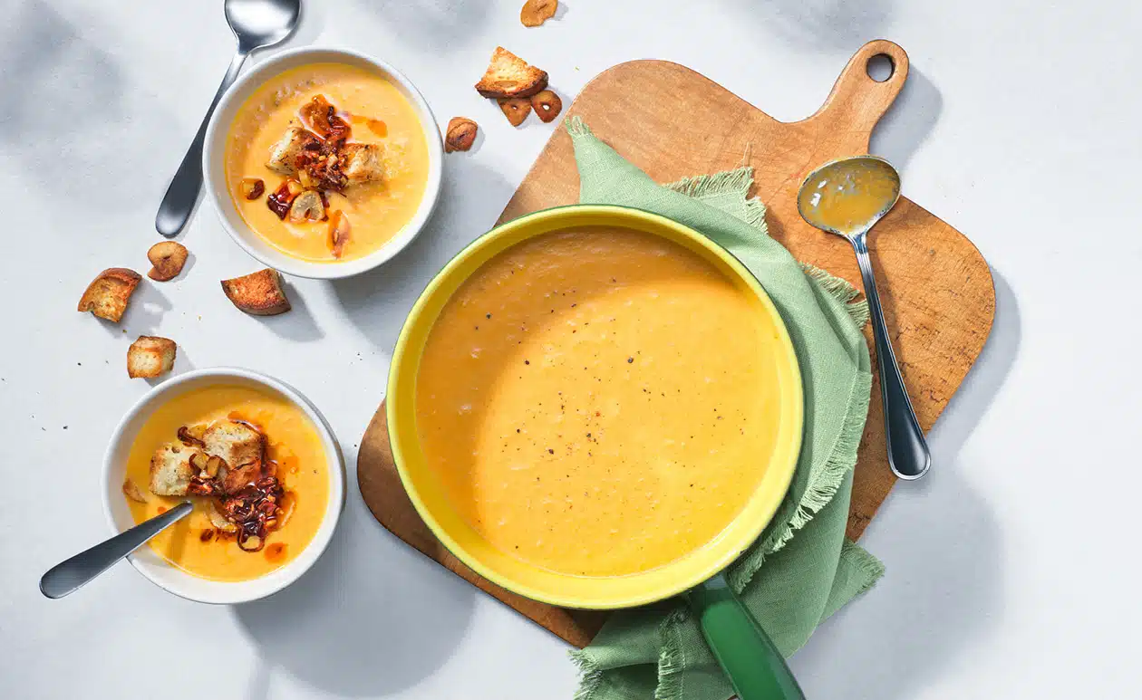 Featured image for “Roasted Carrot and Ginger Soup with Chili Crisp”