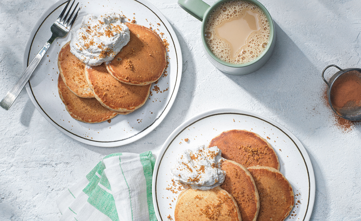 Featured image for “Graham Crumb Pancakes with Cinnamon Whipped Cream”