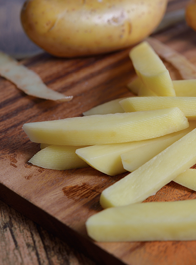 Fry tips - sliced and soaked potatoes