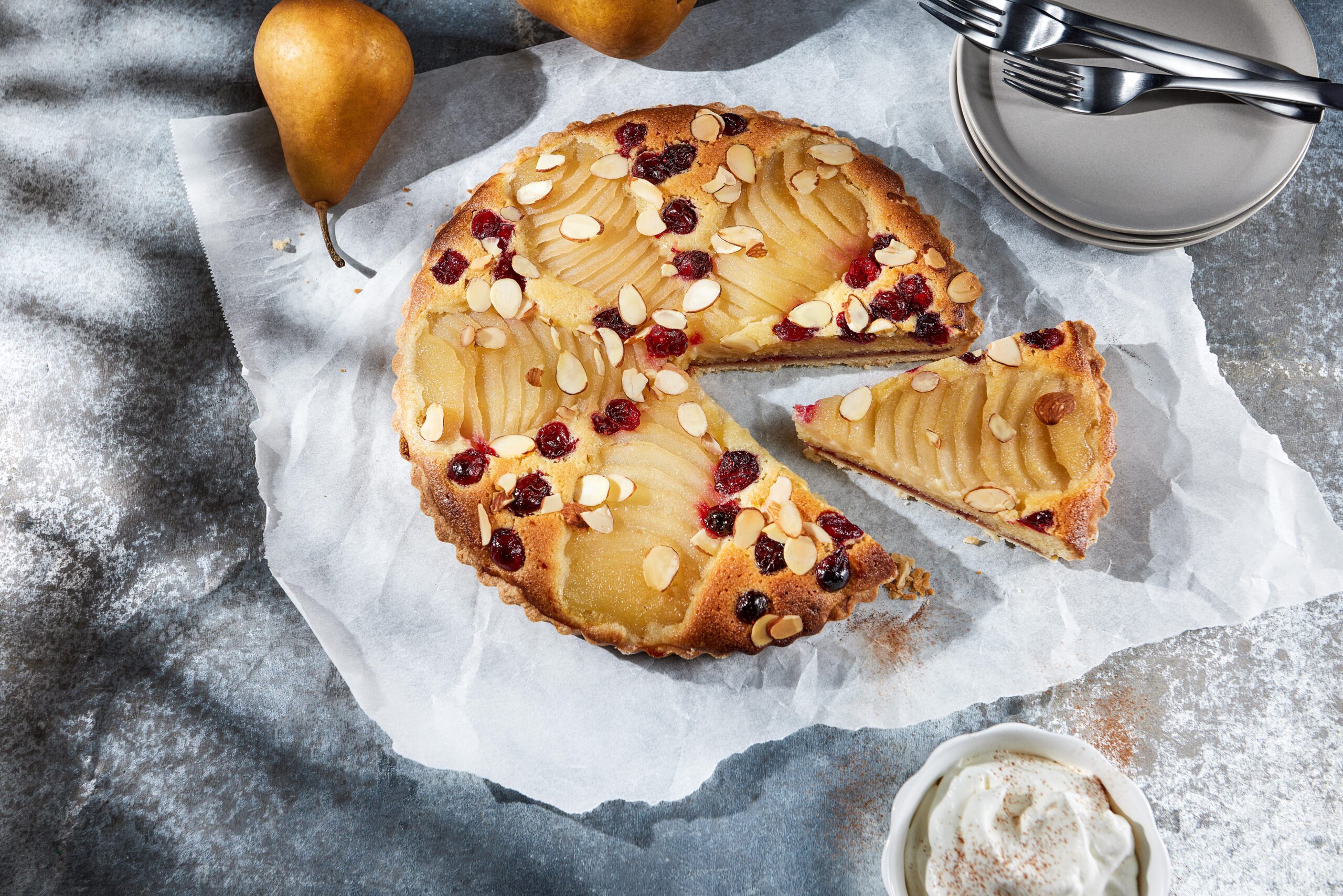 Featured image for “Pear and Cranberry Frangipane Tart”