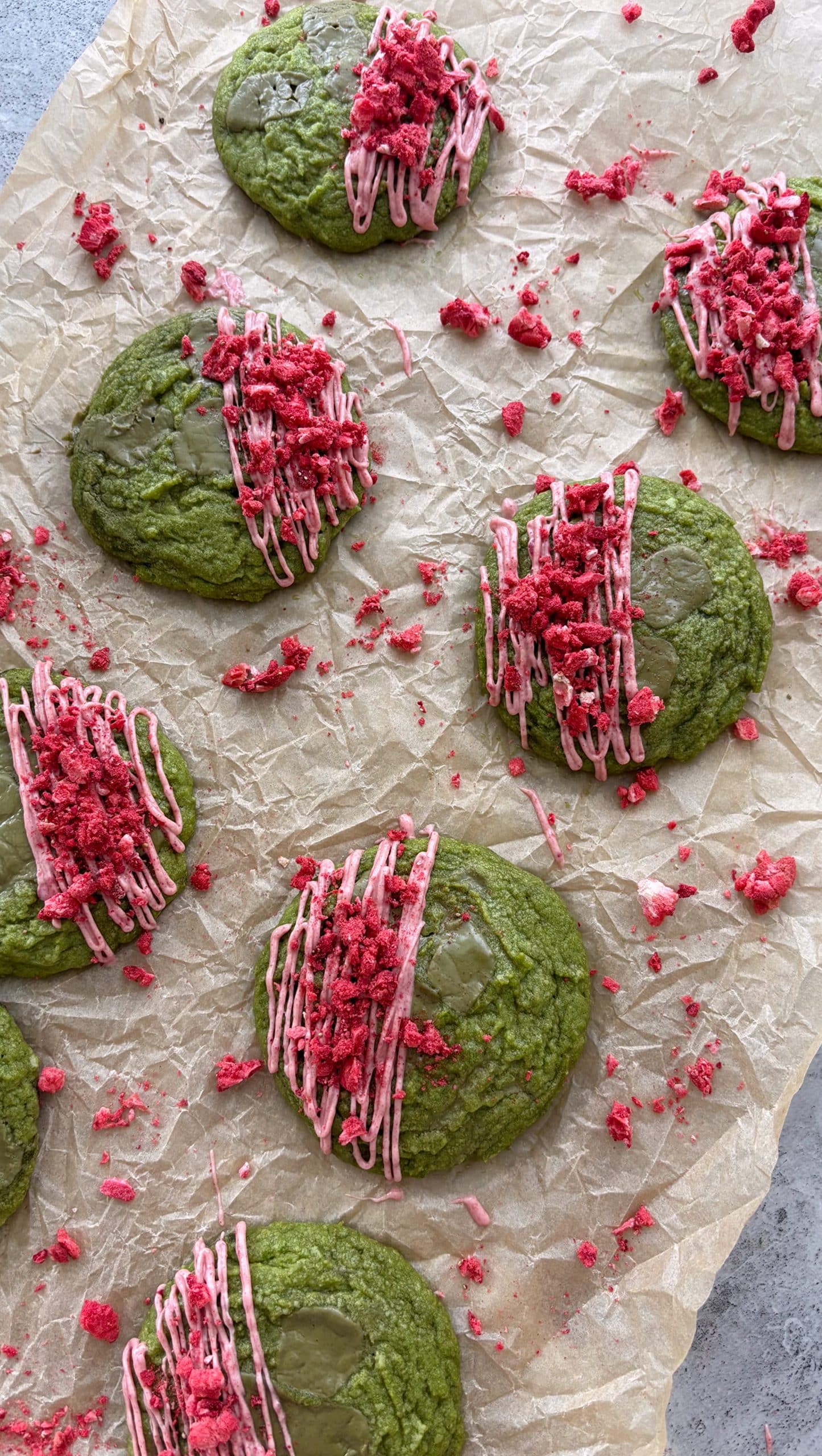 Featured image for “Wickedly Sweet Matcha-Pistachio Strawberry Sugar Cookies”