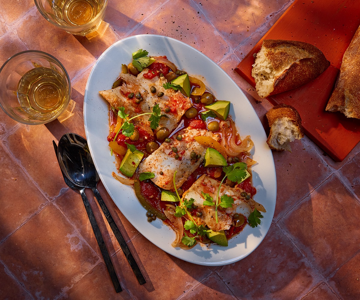 Featured image for “Salted Cod with Stewed Tomatoes and Olives”