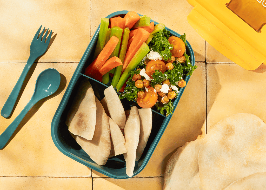 roasted-chickpea-kale-salad-with-pita