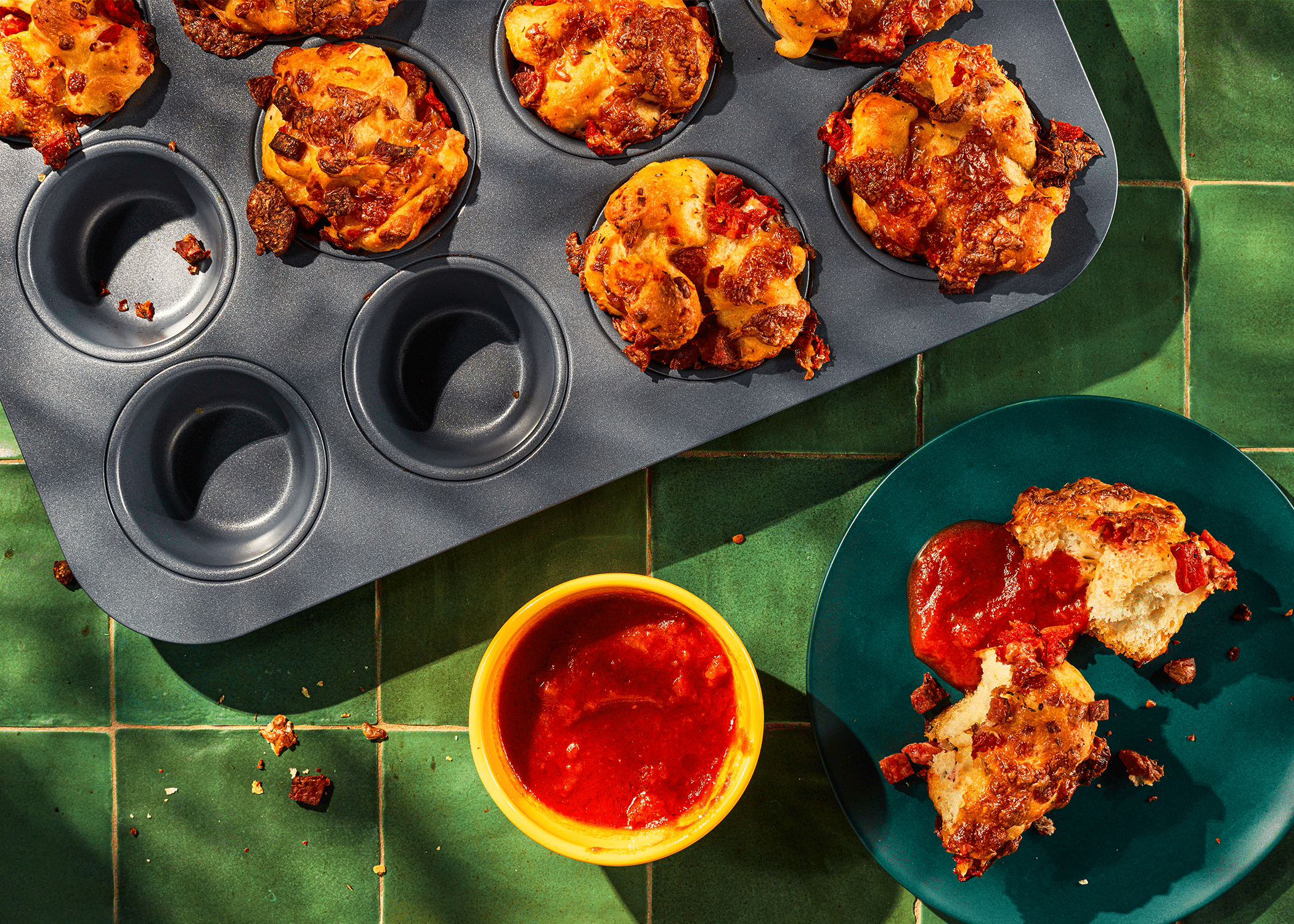 Featured image for “Cheesy Pepperoni Pizza Muffins”